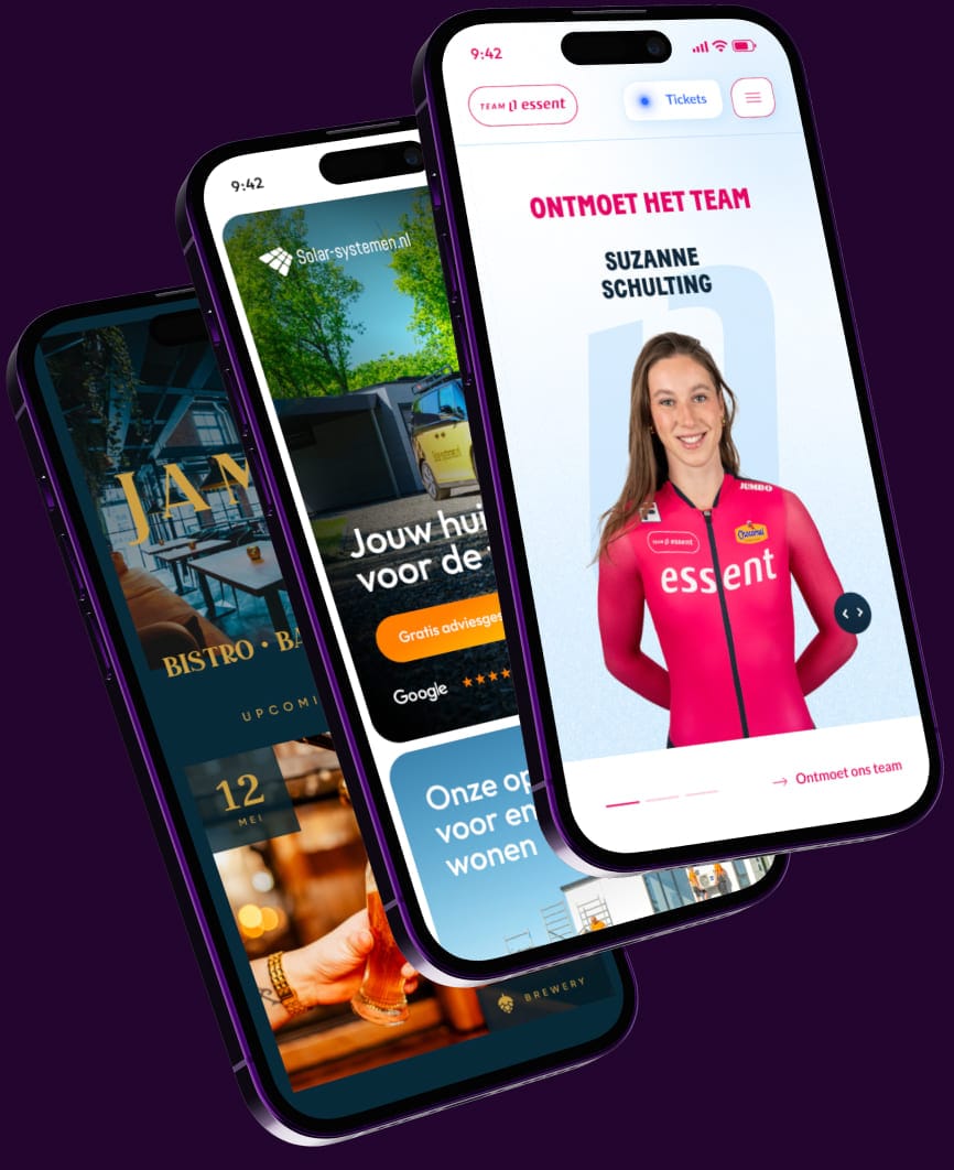 Verschillende websites die soepel laden op mobiel