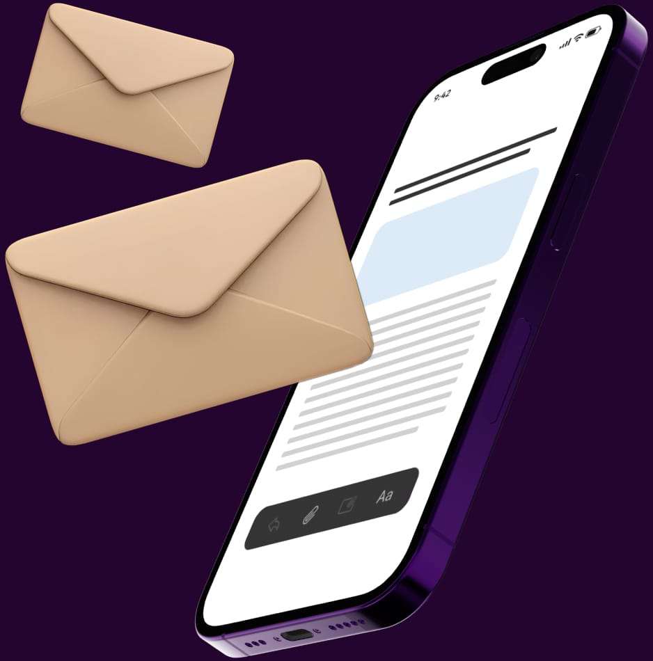 Illustratie van e-mailcommunicatie voor email hosting